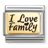 Nomination Composable Classic Link 030166/69 I Love Family in 18K Gold & Enamel